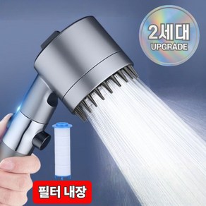 드샤이 고압 수압조절 3단 두피 마사지 샤워헤드, [2세대]무광그레이, 1개