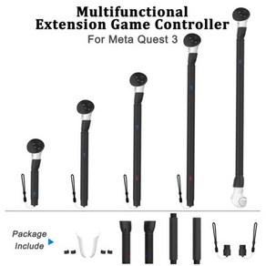 VR 고릴라 태그 롱 암 그립 메타 퀘스트 3 비트 세이버 골프채 야구 블랙 오큘러스 퀘스트 3 컨트롤러 액세서리, 2) Black, 1개