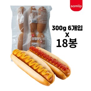 삼립 핫도그번 300g 6입x18봉 핫도그빵, 18개