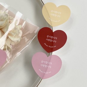 [노씨네인쇄소]사랑감사하트 하트스티커 어버이날 스승의날, 핑크, 100매