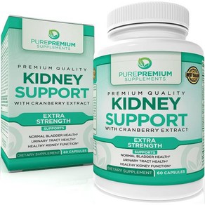 PuePemium Kidney Suppot Supplement fo Men and Women - Uinay Tact Suppot Nomal Bladde Supp, 60 카운트(1개 팩), 1개, 60정