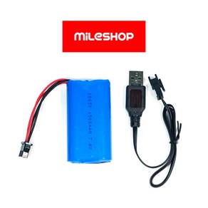 2301 물총 배터리 7.4V 1500mAh 리튬 JST SM 4핀 USB 충전케이블 세트