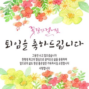 주영디자인 퇴임 축하현수막 -무료배송- 문구수정 가능 구김없는 포장&배송