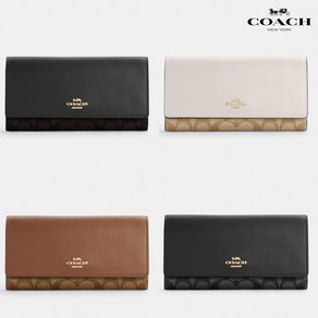 코치 슬림 트라이폴드 3단 장지갑 시그니처 C5966 Slim Trifold Wallet