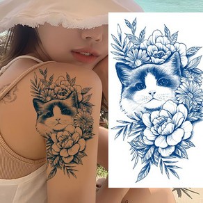 [빅사이즈/17종] 반영구타투 2Weeks Tattoo 오래가는 타투 스티커 모음, 1개, 일러스트-HAPPYCAT