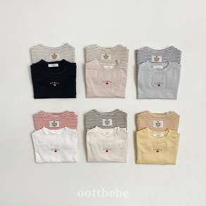 오뜨베베 25 아기의류 봄 남여공용 러브 1+1 티셔츠 (0-12m)