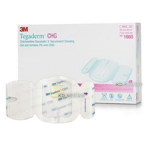 3M 테가덤 CHG 1660 25매 7x8.5cm 글루콘산클로르헥시딘 IV 카테터 고정드레싱