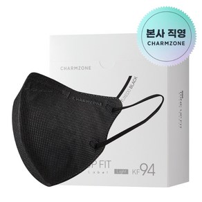 참존 뉴 톤업핏 블랙라벨 라이트 황사방역용 마스크 성인용 KF94 중형(M), 25개입, 1개, 턱시도 블랙