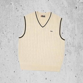 [FILA 본사공식] 헤리티지 케이블 니트 베스트 (FE2VTE6101X_CRM)