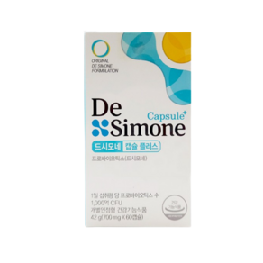 DeSimone 유산균 1위 프리미엄 유산균 드시모네 캡슐 플러스 유산균 700mg x 60 캡슐 1박스, 30회분, 3개