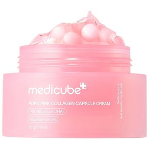 Medicube Salmon DNA PDRN 핑크 콜라겐 캡슐 크림 페이스 모이스처라이저  경량 모이스처라이징 크림 PDRN 고르지 않은 피부 톤을 위한 나이아신아미드, Medicube Salmon DNA PDRN 핑크 콜라, 1개, 55g