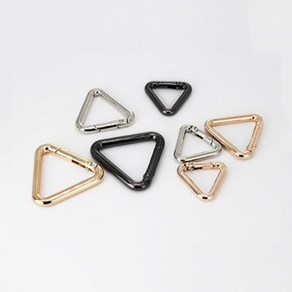 [1+1] 카라비너 열쇠고리 DIY 합금소재 삼각 부자재 키링, 2개, 실버 42mm 60448