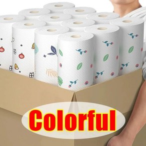 일회용 부직포 주방 청소 천 행주 수건 종이 수세미 패드 클리너, B.50pcs (1 Roll), 1개