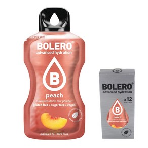 [볼레로음료] 2kcal 무설탕 과일워터 아이스티 음료 24가지 맛 (생수 500ml 3g), 3g, 1박스, 12개입, 복숭아