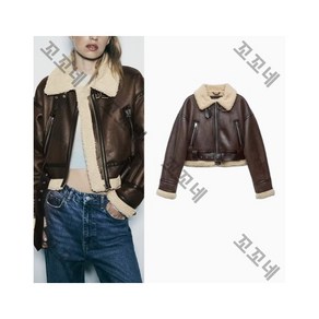 ZARA 자라 에코 레더 더블 페이스드 크롭 무스탕 점퍼 Z1116