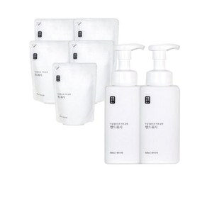 생활공작소 핸드워시 청포도향 500ml 2개+리필 400ml 5개, 7개