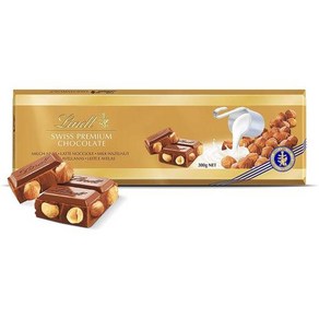 린트 스위스 프리미엄 초콜릿 바 헤이즐넛 300g 골드 바 Lindt Swiss Chocolate Hazelnut Gold Ba, 1개