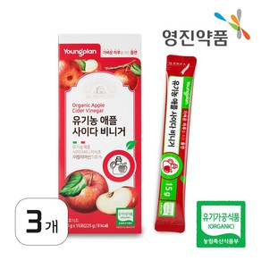 영진약품 유기농 애사비 애플사이다비니거 애사비효능 사과식초, 3개, 15g