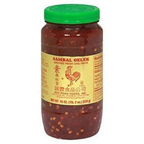 Huy Fong Foods Sambal Oelek 그라운드 프레시 칠리 페이스트 532.3ml(18온스) 2개 팩