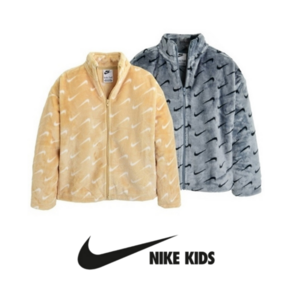 [백화점 매장판] 나이키 키즈 NIKE 스우시 패턴 플리스 집업자켓 남아옷 여아옷 간절기 점퍼 잠바 후리스 집업 아우터