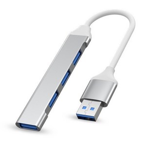 실용적인 허브 어댑터 공간 절약형 안정적인 전송 범용 3.0, USB, 실버