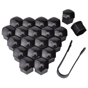 20 개/대 17mm 자동차 바퀴 너트 캡 보호 커버 모자 녹 방지 허브 나사 타이어 외부 장식, [01] Black, 20개