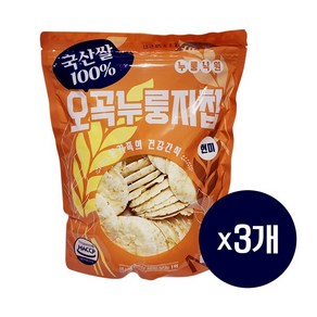 오곡누룽지칩 현미 구워 만든 쌀과자, 180g, 3개