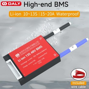 균형 없음 Daly BMS 10S 36V 13S 48V 3.7V 리튬 이온 NMC 15A 20A 전기 스쿠터 전자 자전거에 사용, 규격 없음, 10s15a Sepaate Pot