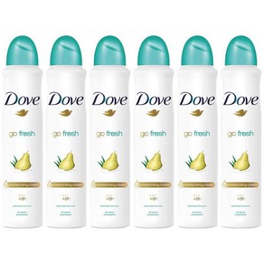 미국 Dove 도브 고프레시 PEAR 앤 알로에베라 에어로졸 스프레이 데오드란트 150ml 6팩, 6개