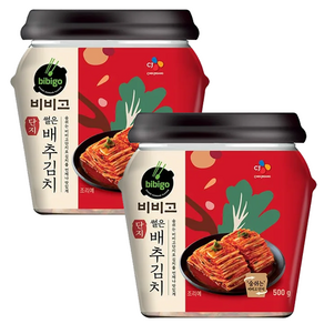 cj제일제당(주) 비비고 썰은배추김치(용기), 500g, 2개