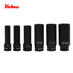 일본산 코켄 롱 복스알 흑색 1/2인치 10mm-24mm 임팩소켓 육각소켓 복스다마, 1/2인치 X 12mm, 1개