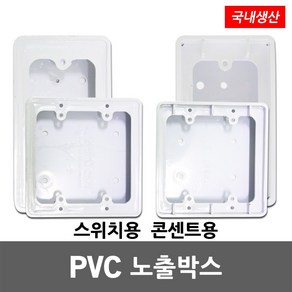 대봉 PVC 노출 박스 스위치 콘센트 전기 승압 복스 1개용 2개용 노출박스 스위치박스 콘센트박스 PVC박스 전기박스 매입 전등 조명 승압용 BOX 1구 2구 인테리어, 03. 대봉 PVC 노출 콘센트박스 1개용, 1개