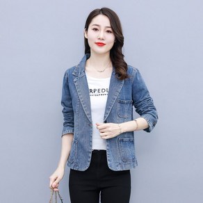 여자 청자켓 봄 가을 정장 데님 자켓 자수 상의 22년 women denim jacket JX0956