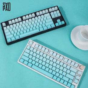 사오파오 쿨민트 LED투과 키캡 PBT OEM 이중사출 (2가지), 측각 104키, 일반형