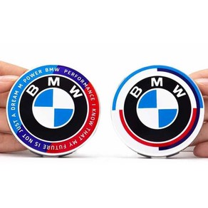 BMW 휠캡 50주년 엠블럼 스피닝 세트 플로팅 시리즈 기념 튜닝 무회전, 2. BMW 블루 화이트 56mm, 1개