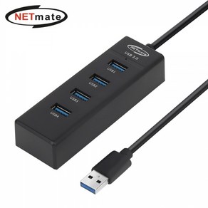 (Netmate) USB 3.0 4포트 허브(무전원/블랙)/NM-UBA305 NM-UBA305, NM-UBA305, 1개