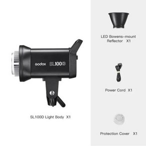 Godox SL100Bi LED 비디오 조명 2800k-6500k 이중 색상 버전 LCD 패널 사진 연속 출력 보웬스 마운트 스튜디오 조명, 1개