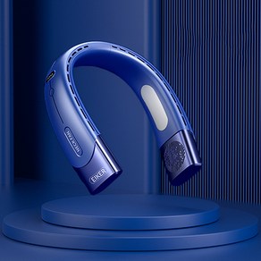 EIKER 쿨패드 넥밴드 목걸이 휴대용 캠핑 선풍기 4000mAh, 네이비, CM-3410