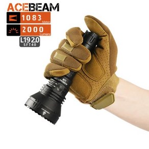 ACEBEAM L19 2.0 사냥 손전등 2200 루멘 1184 야드 야간 사냥을위한 긴 Rang 충전식 손전등, 오후1 1300m, 1개, 1) SFT40 1083M White - Battey