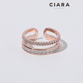 CIARA 14K Vaenna 풀샤이닝 투라인 반지(GoldPlated)