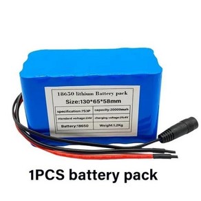 전기 자전거 배터리 24V 20Ah 7s3p 18650 배터리 리튬 24v 20000mAh 전기 자전거 moped 이온 팩 + 2A