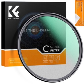 K&F Concept 72mm NANO-C 블랙 미스트 디퓨전 (1/4) 필터 (렌즈크리너융) AGC Glass Black Mist Filte + Cloth, 1개