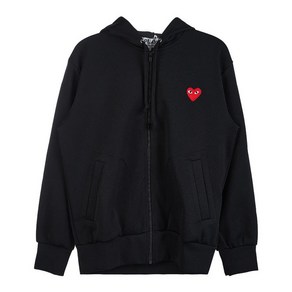 [국내매장판] 꼼데가르송 COMME DES GARCONS 남성 하트 로고 패치 후드 집업 블랙 P1T172 BLACK