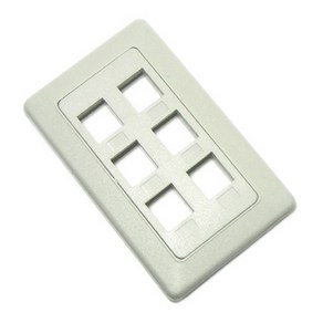 벽 부착형 플레이트 Wall PLATE 6포트 키스톤 잭 별도 구매 RJ45 인터넷 랜 케이블 간편 정리 제품 N0532, 1개