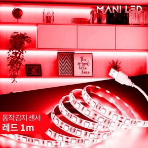 LED 간접조명 DIY세트 5V USB 무드등 센서등 간접등 거실 침실 아이방 주방, 5.동작감지센서, 3.레드, 1m, 1개