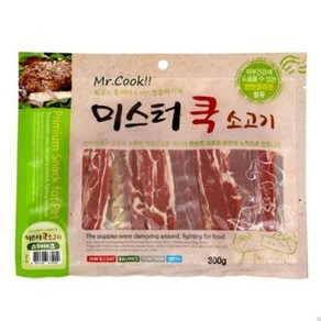 미스터쿡 강아지 스테이크 건조간식, 소고기, 300g, 20개