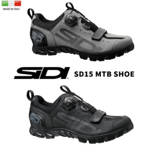 SIDI 시디 자전거 MTB 아웃도어 평페달 겸용 클릿슈즈 SD15, 그레이블랙 44