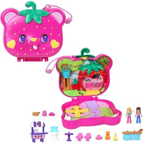 Polly Pocket 인형 및 놀이 세트 고슴도치 커피숍 컴팩트 마이크로 인형 2개 및 액세서리 10개 피젯 외부가 있는 여행용 장난감