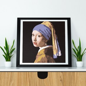 플레이어바웃 DIY 진주귀걸이를 한 소녀 명화그리기 세트 유화 20x20, 1개