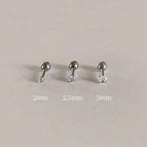 [1+1/알러지 변색X] 키치앤멜로우 2mm 2.5mm 3mm 티니 큐빅 써지컬 피어싱